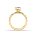 3.00CT Emerald Cut Hidden Halo Pave Setting Diamond Engagement Ring -18K Yellow - DG & Co. Jewellery