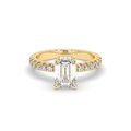 3.00CT Emerald Cut Hidden Halo Pave Setting Diamond Engagement Ring -18K Yellow - DG & Co. Jewellery