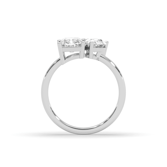 3.00CT Lab Grown Radiant Pear Cut Toi Et Moi Diamond Engagement Ring - 18K White - DG & Co. Jewellery