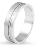 Gents Wedding Band 6.00MM with Inlay feature Set in 18K White Gold - DG & Co. Jewellery