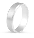 Modern brushed wedding ring with polished bevelled edges - 9K White - DG & Co. Jewellery