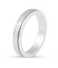 Gents Wedding Band 4.00MM with Hammered Centre and Double Inlays In 9K White Gold - DG & Co. Jewellery