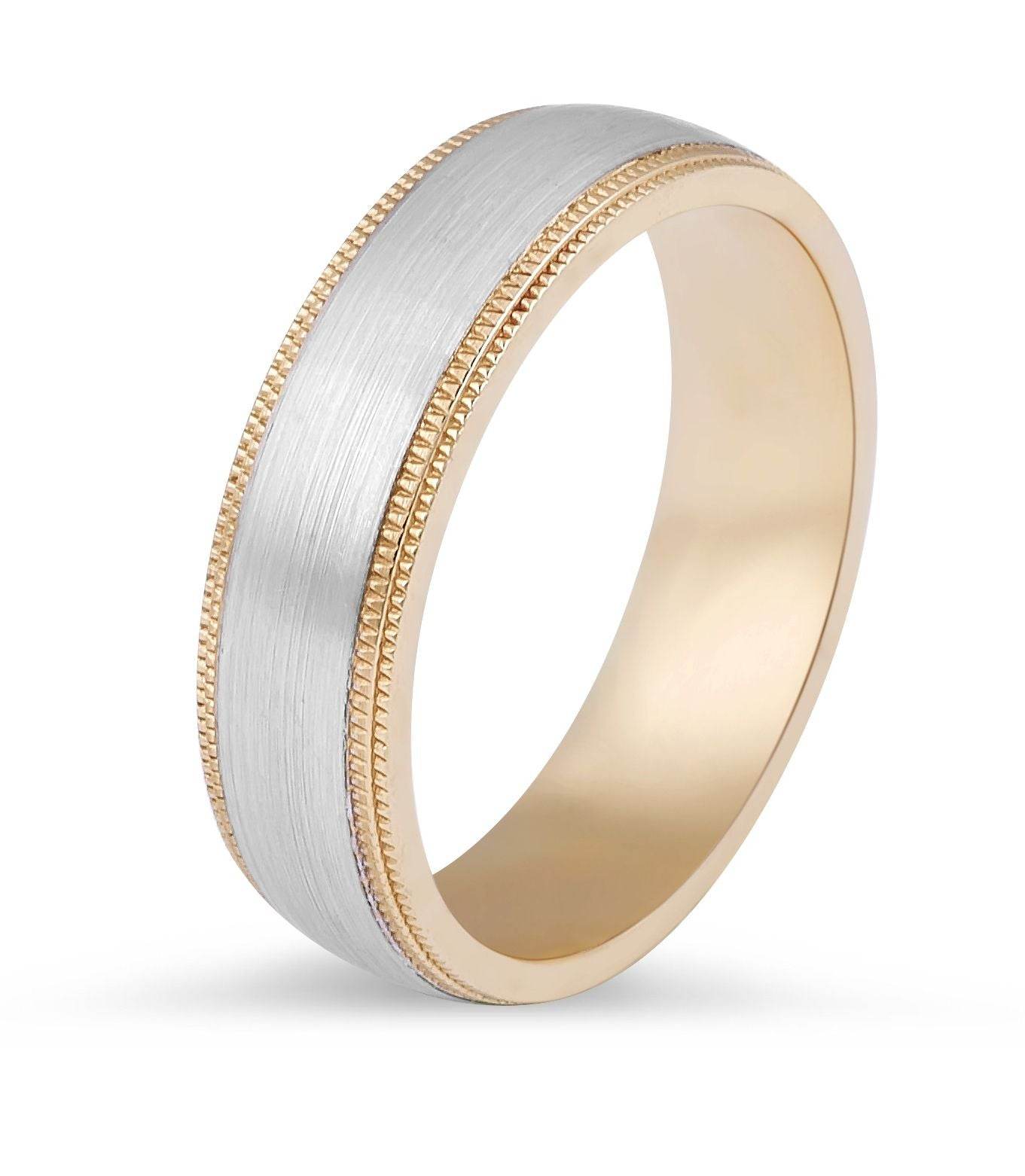 18 Karat Two-tone Gents Wedding Ring - DG & Co. Jewellery