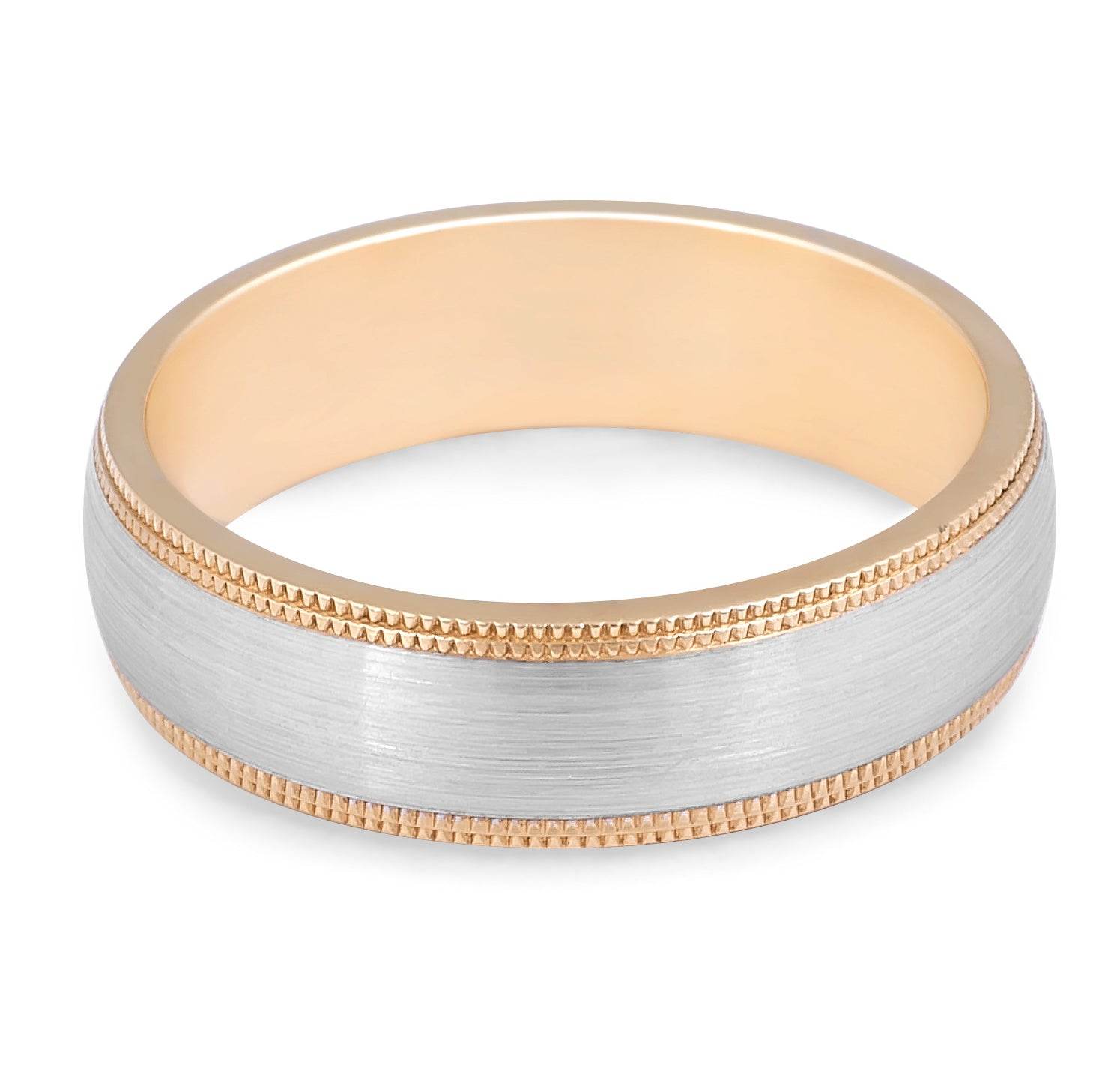 18 Karat Two-tone Gents Wedding Ring - DG & Co. Jewellery