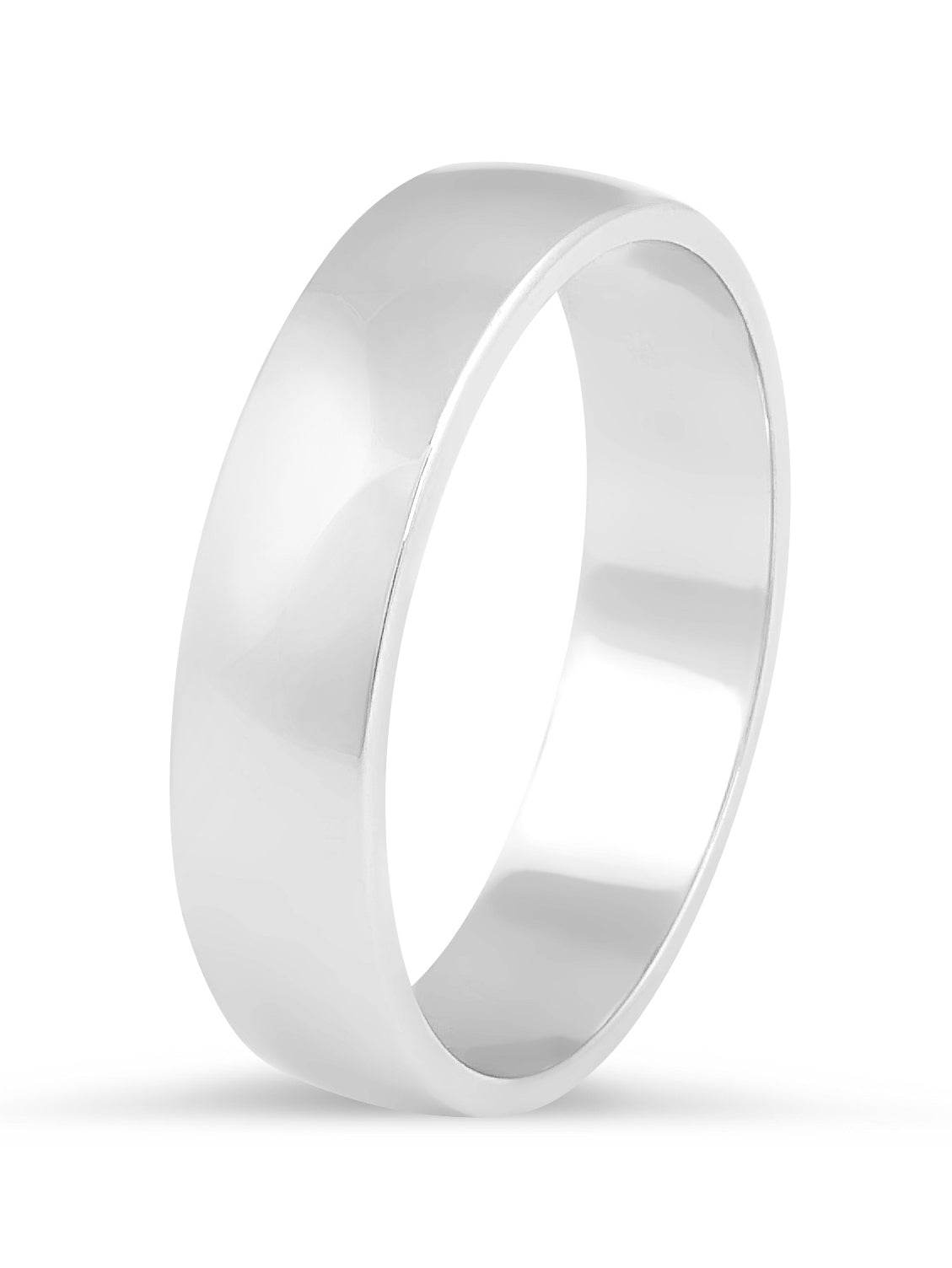 5.00MM Gents Wedding Band with slightly rounded shape-9K White - DG & Co. Jewellery
