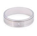 Gents Brushed Inlay Diamond Wedding Ring with Burnished Set Diamond - DG & Co. Jewellery