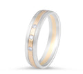 18 Karat Two Tone Ladies Modern Classic 3 Diamonds Wedding Band - DG & Co. Jewellery