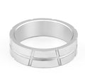 Gents Wedding Band with Polished Inlays in 9K White Gold - DG & Co. Jewellery