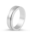 Gents Wedding Band with double inlay feature in 9K White Gold - DG & Co. Jewellery