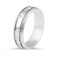Gents Wedding Band with inlay feature Set in 18K White Gold - DG & Co. Jewellery