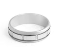 Gents Wedding Band with inlay feature Set in 18K White Gold - DG & Co. Jewellery