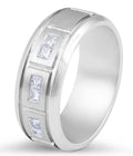 9 Karat Diamond Gents Wedding Band Princess Cut Burnish Setting Emery and Fine Finish - DG & Co. Jewellery