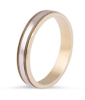 18 Karat 2-Tone Gents Wedding Ring with Milgrain Details High Polish Finish - DG & Co. Jewellery
