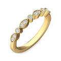 Milgrain Marquise And Dot Diamond Wedding Ring In 18K Yellow Gold - DG & Co. Jewellery