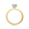 Oval Cut Solitaire Diamond Engagement Ring 4 Claw Setting In a Knife Edge Plain Band - 18K Yellow - DG & Co. Jewellery