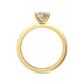 Oval Cut Solitaire Diamond Engagement Ring 4 Claw Setting In a Knife Edge Plain Band - 18K Yellow - DG & Co. Jewellery