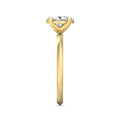 Oval Cut Solitaire Diamond Engagement Ring 4 Claw Setting In a Knife Edge Plain Band - 18K Yellow - DG & Co. Jewellery
