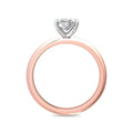 Oval Cut Solitaire Diamond Engagement Ring 4 Claw Setting In a Knife Edge Plain Band - 18K Rose - DG & Co. Jewellery