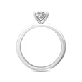 Oval Cut Solitaire Diamond Engagement Ring 4 Claw Setting In a Knife Edge Plain Band - Platinum - DG & Co. Jewellery
