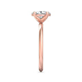 Oval Cut Solitaire Diamond Engagement Ring 4 Claw Setting In a Knife Edge Plain Band - 18K Rose - DG & Co. Jewellery