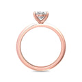 Oval Cut Solitaire Diamond Engagement Ring 4 Claw Setting In a Knife Edge Plain Band - 18K Rose - DG & Co. Jewellery