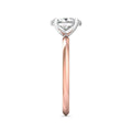 Oval Cut Solitaire Diamond Engagement Ring 4 Claw Setting In a Knife Edge Plain Band - 18K Rose - DG & Co. Jewellery