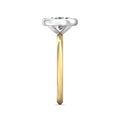 Oval Cut Bezel Setting Diamond Engagement Ring In a Plain Knife Edge Band - 18K Yellow - DG & Co. Jewellery