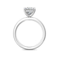 Oval Cut Solitaire Hidden Halo Diamond Engagement Four Prong Setting Ring In 18K White Gold - DG & Co. Jewellery