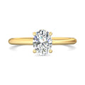 Hidden Halo Styles Diamond Engagement Ring Oval Cut Four Claw In 18K Yellow Gold - DG & Co. Jewellery