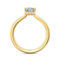 Hidden Halo Styles Diamond Engagement Ring Oval Cut Four Claw In 18K Yellow Gold - DG & Co. Jewellery