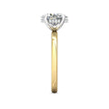 Oval Cut Two-Tone White and Yellow Gold Hidden Halo Diamond Engagement Ring Four Claw Setting - DG & Co. Jewellery