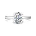 Oval Cut Solitaire Hidden Halo Diamond Engagement Four Prong Setting Ring In 18K White Gold - DG & Co. Jewellery