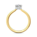 Oval Two-Tone Hidden Halo Diamond Engagement Ring 4 Claw Setting In 18K White And Yellow Gold - DG & Co. Jewellery