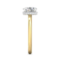 Oval Two-Tone Hidden Halo Diamond Engagement Ring 4 Claw Setting In 18K White And Yellow Gold - DG & Co. Jewellery