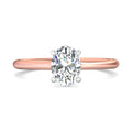Oval Cut Solitaire & Hidden Halo Two-Tone Diamond Engagement Ring In 18K Rose And White Gold - DG & Co. Jewellery