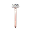 Oval Cut Solitaire & Hidden Halo Two-Tone Diamond Engagement Ring In 18K Rose And White Gold - DG & Co. Jewellery