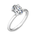 Oval Cut Solitaire Hidden Halo Diamond Engagement Four Prong Setting Ring In 18K White Gold - DG & Co. Jewellery