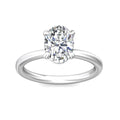 Oval Cut Solitaire Hidden Halo Diamond Engagement Four Prong Setting Ring In 18K White Gold - DG & Co. Jewellery