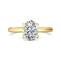 Hidden Halo Diamond Engagement Ring Four Prong Setting In 18K Yellow Gold - DG & Co. Jewellery