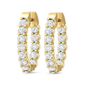 Hoop Diamond Earrings Oval Shape Share Prong In And Out Setting In 18K Yellow Gold - DG & Co. Jewellery