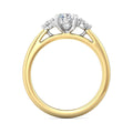 Trilogy Oval Cut Centre Stone Diamond Engagement Ring Side Stones Round Cut 3 Claw Setting-18K Yellow - DG & Co. Jewellery