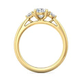Trilogy Oval Cut Centre Stone Diamond Engagement Ring Side Stones Round Cut 3 Claw Setting-18K Yellow - DG & Co. Jewellery