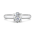 Cathedral Diamond Solitaire Engagement Ring 4 Claw Setting In a Plain band - 18K White - DG & Co. Jewellery