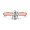 Cathedral Diamond Solitaire Engagement Ring 4 Claw Setting In a Plain band - 18K Rose - DG & Co. Jewellery