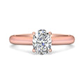 Cathedral Diamond Solitaire Engagement Ring 4 Claw Setting In a Plain band - 18K Rose - DG & Co. Jewellery