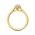 Oval Cut Solitaire Diamond Engagement Ring 4 Claw Setting In a Plain Band - 18K Yellow - DG & Co. Jewellery