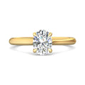 Oval Cut Solitaire Diamond Engagement Ring 4 Claw Setting In a Plain Band - 18K Yellow - DG & Co. Jewellery