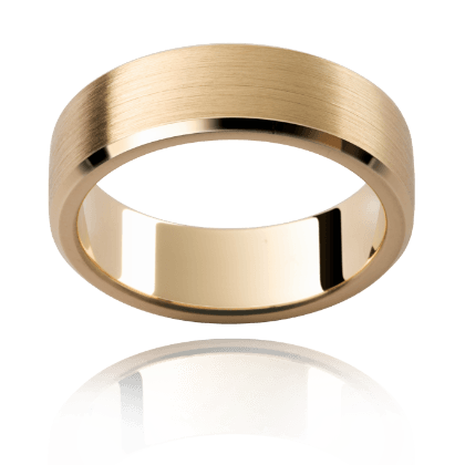 Gents Wedding Band with flat profile and beveled edges - 9K Yellow - DG & Co. Jewellery