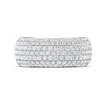 2.50Ct Seven Row Round Cut Lab Grown Diamond Dress Ring Pave Setting In 18K White Gold - DG & Co. Jewellery