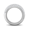 2.50Ct Seven Row Round Cut Lab Grown Diamond Dress Ring Pave Setting In 18K White Gold - DG & Co. Jewellery